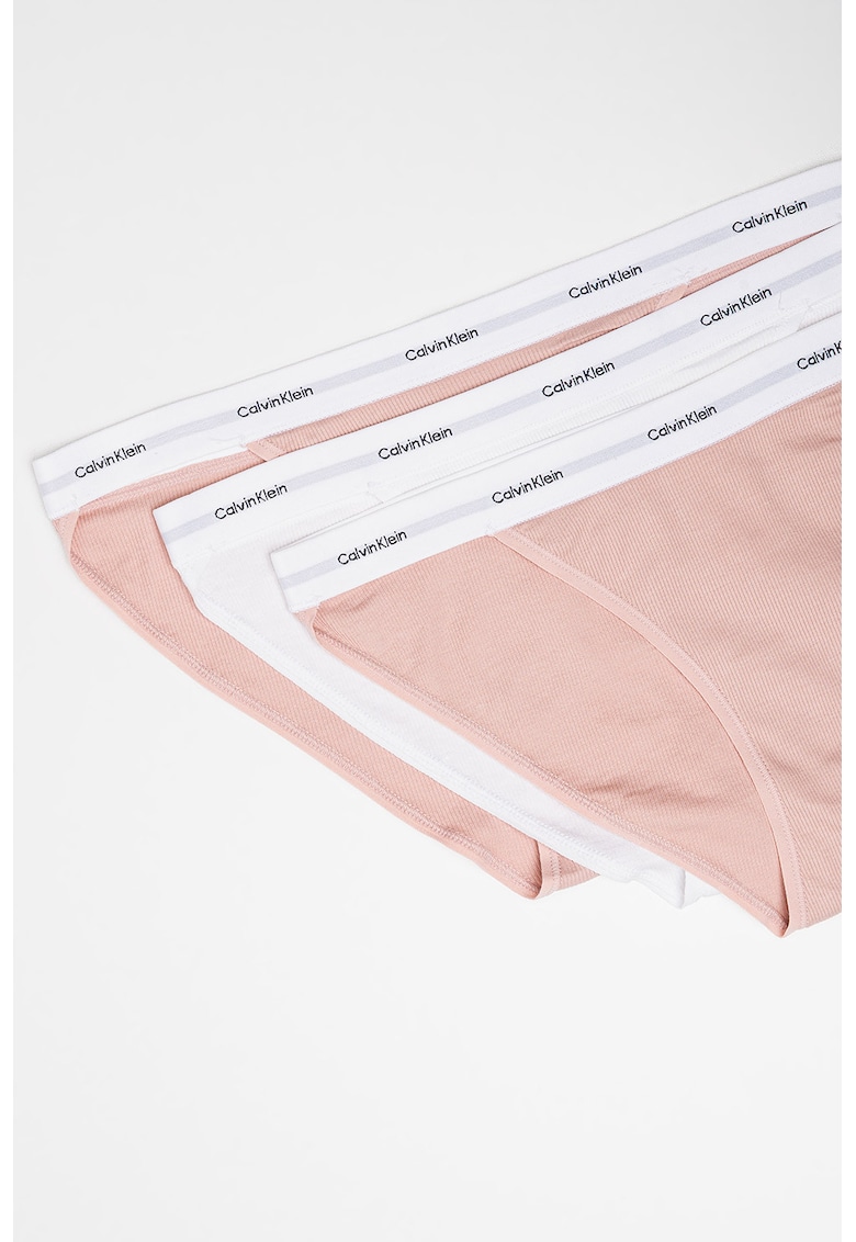 Set de chiloti din amestec de bumbac cu logo in talie - 3 perechi Set de chiloti din amestec de bumbac cu logo in talie - 3 perechi