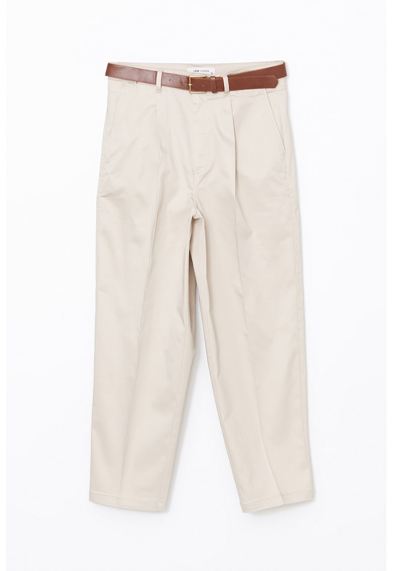 Pantaloni cu talie medie si curea