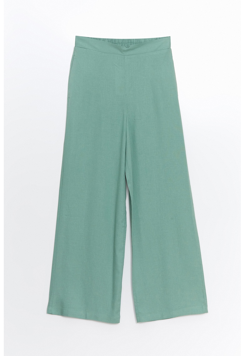 Lc Waikiki Pantaloni din amestec de in cu croiala ampla - Verde