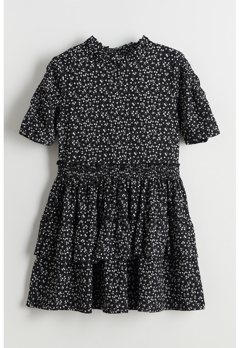 Rochie cu imprimeu si terminatie stratificata