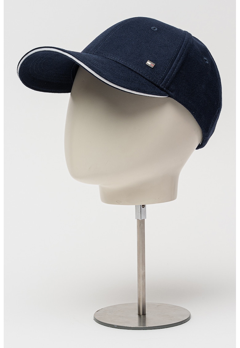 Sapca din bumbac cu detaliu logo - Albastru/Bleumarin
