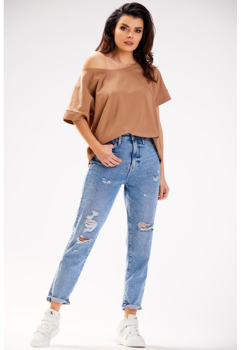 Bluza lejera cu decolteu rotund - Bluza lejera cu decolteu rotund -