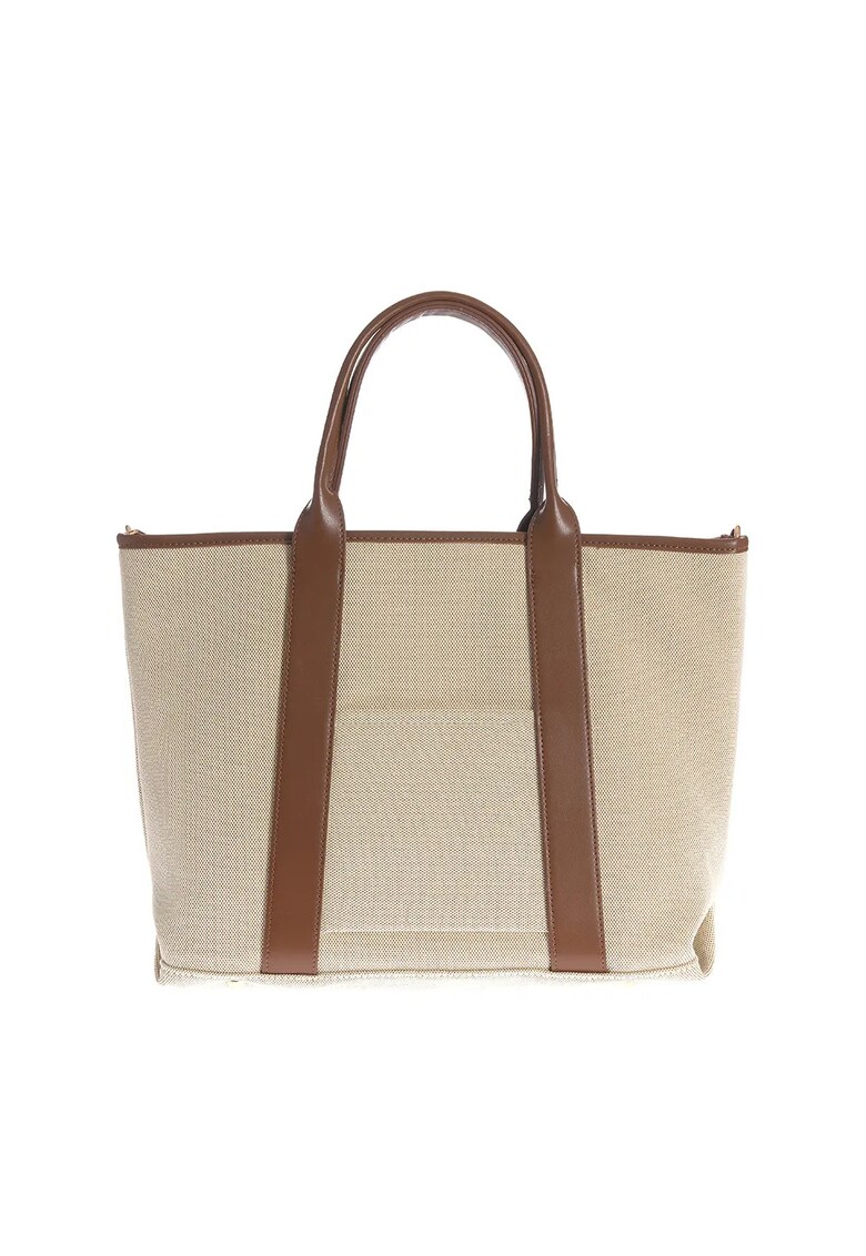 Geanta de umar din material textil cu manere maro
