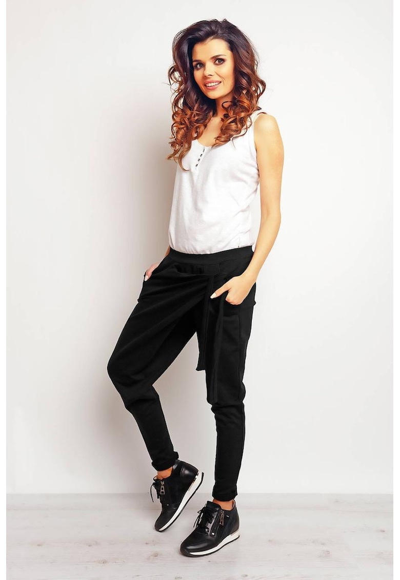 Pantaloni de bumbac cu talie medie