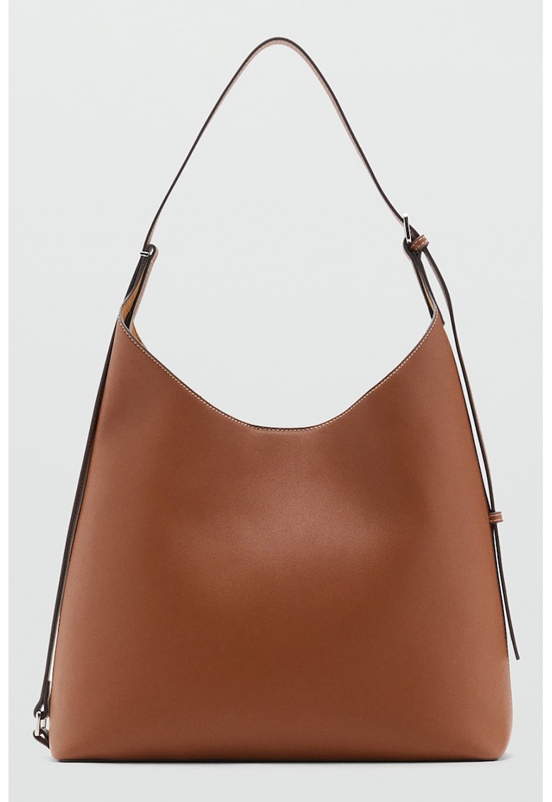 Geanta hobo din piele ecologica cu bareta ajustabila - Maro scortisoara