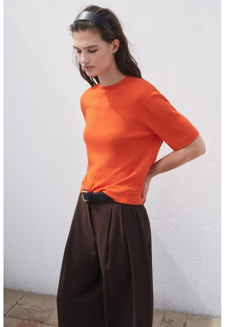 Pulover lejer cu maneci scurte