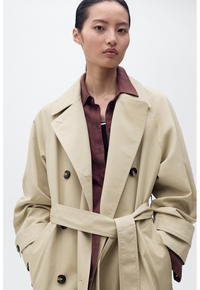 Trenci din amestec de bumbac cu maneci raglan