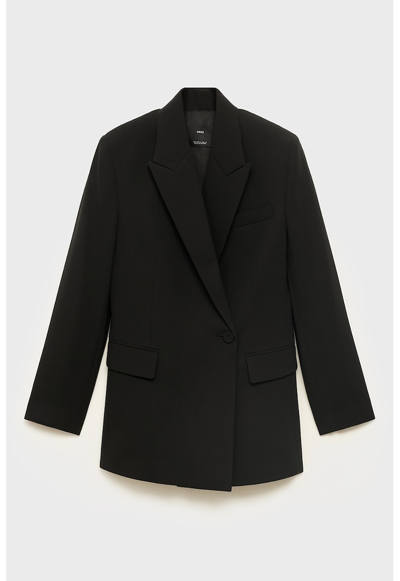 Sacou cu revere decupate - Negru