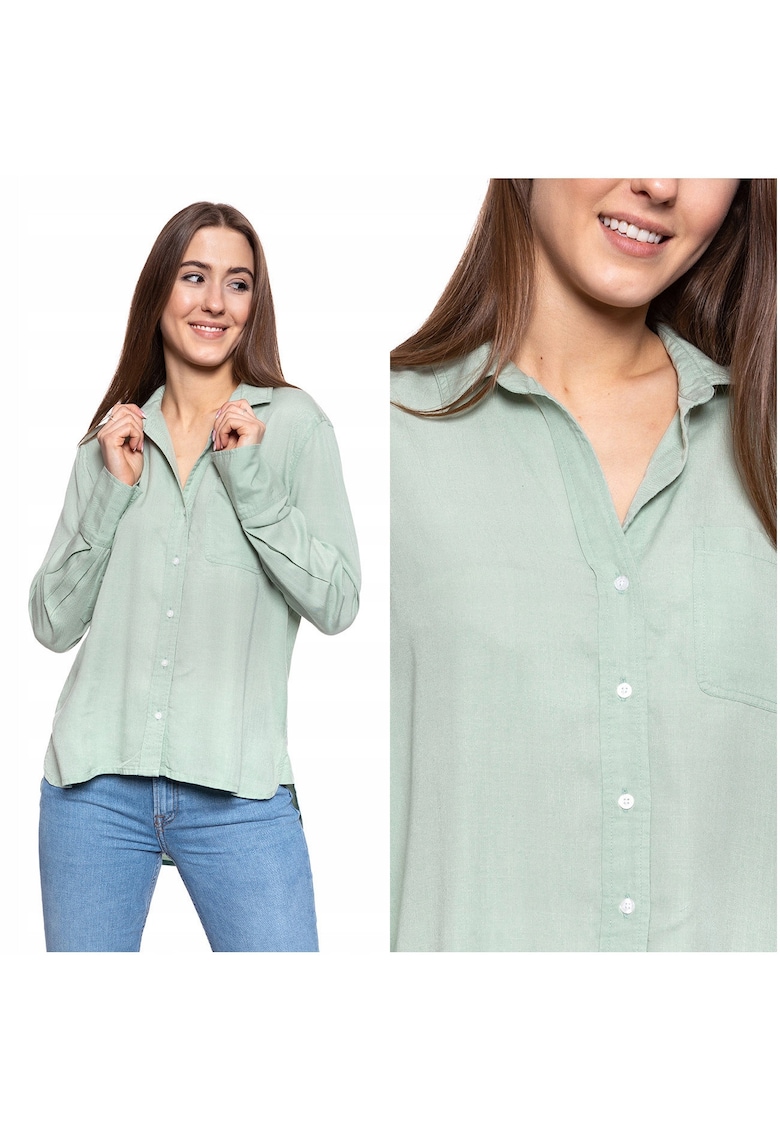 Camasa Dama -  Elisa Solid Lyocell - Slim Fit - Inchidere: Nasturi - Compozitie Material: 100% Lyocell - Numar Buzunare: 1 - Verde