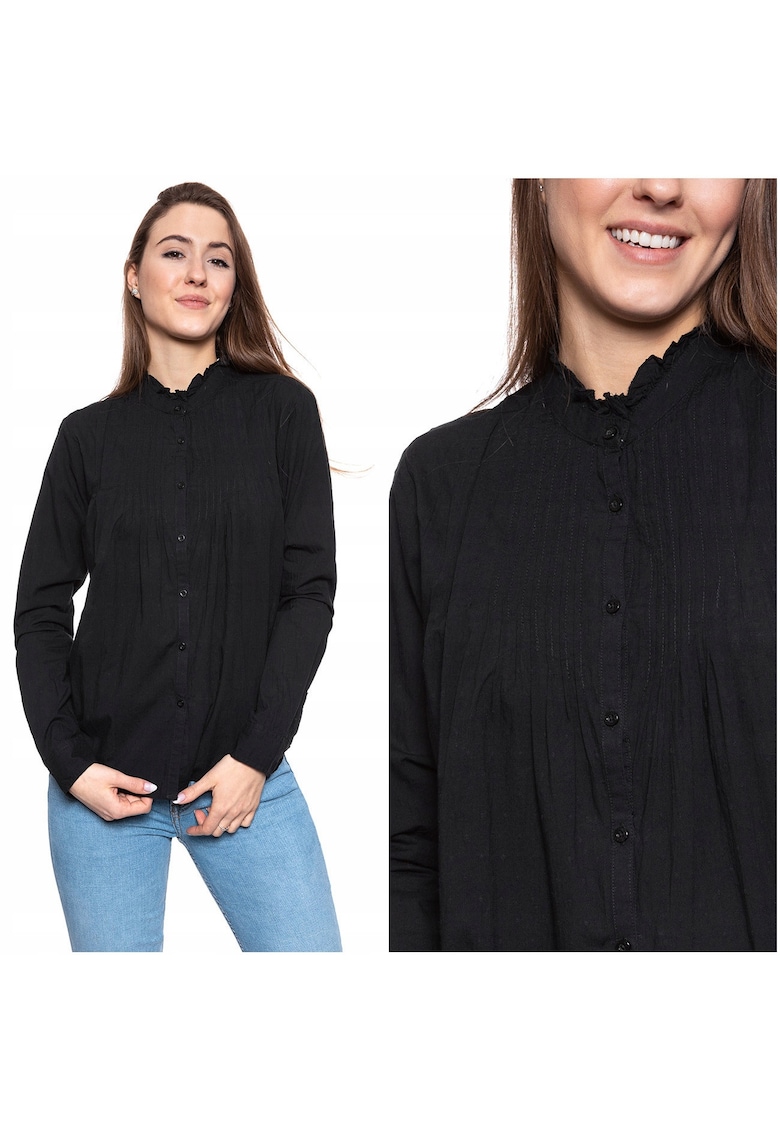 Camasa Dama -  Emma 60S Tuck - Croi: Slim Fit - Inchidere: Nasturi - Material: 100% Bumbac - Maneca: Lunga - Culoare: Negru