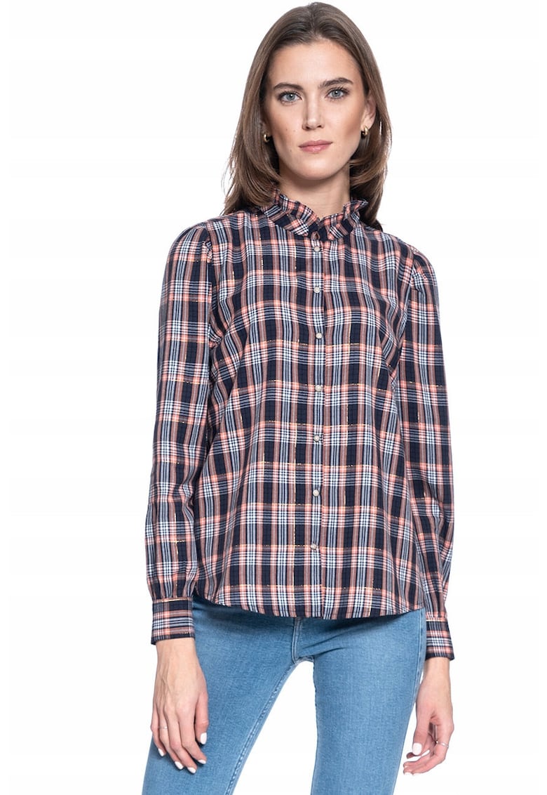 Camasa Dama - Emma Lurex Check - Croi: Regular Fit - Stil: Drept - Inchidere: Capse - Compozitie Material: 100% Bumbac - Multicolor - 1 Bucata