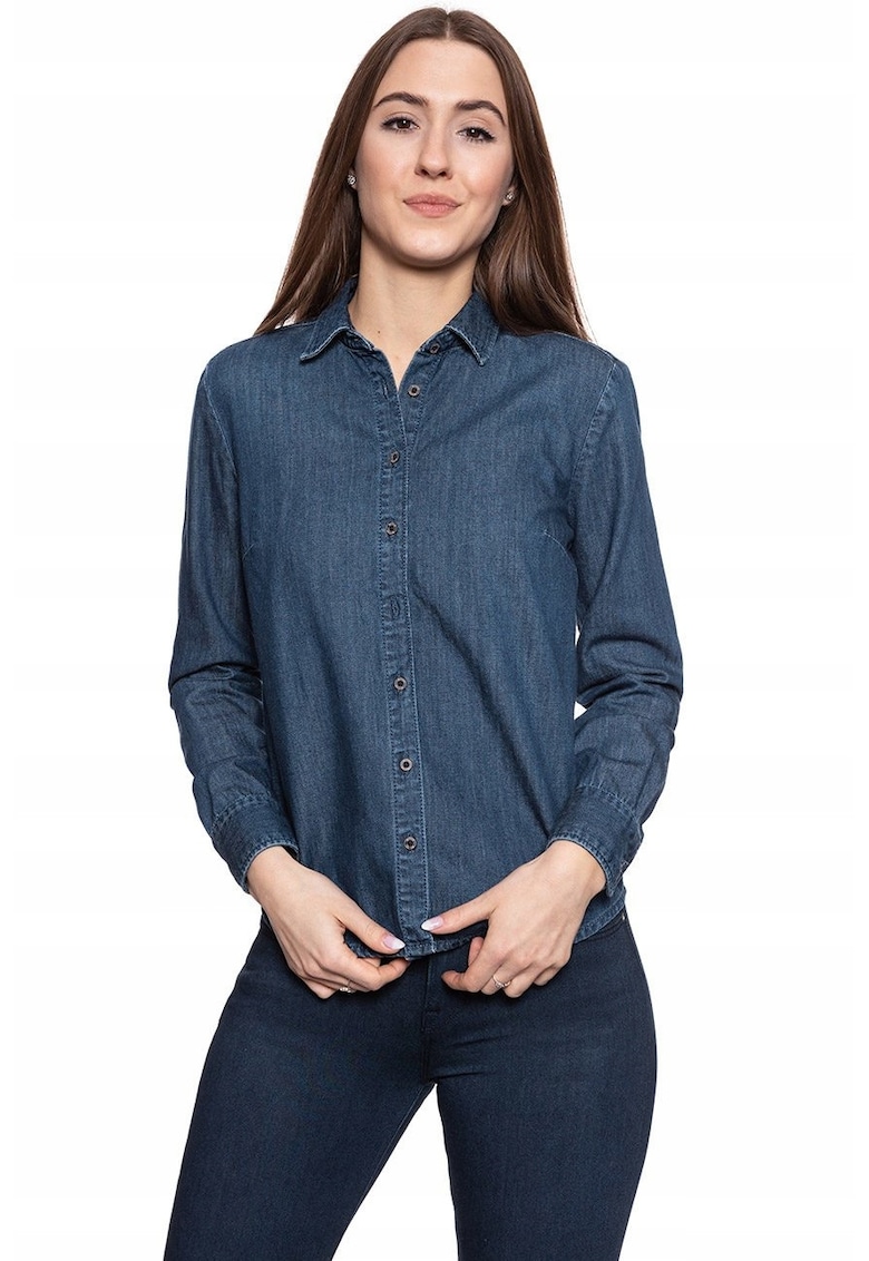 Camasa Din Denim - Erin - Croi: Slim Fit - Inchidere: Nasturi - Compozitie Material: 100% Bumbac - Mansete: Lungi - Albastru - 1 Bucata