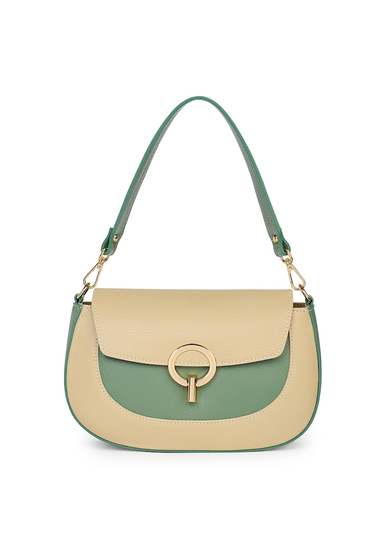 Geanta dama din piele naturala Rosalia crem/verde fistic Geanta dama din piele naturala Rosalia crem/verde fistic