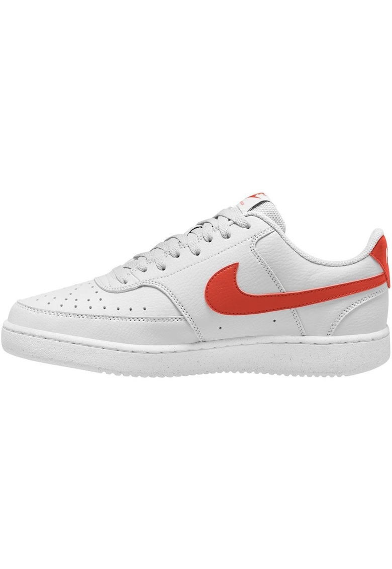 Tenisi sport Court Vision - alb-portocaliu - material sintetic - profil redus - talpa din cauciuc