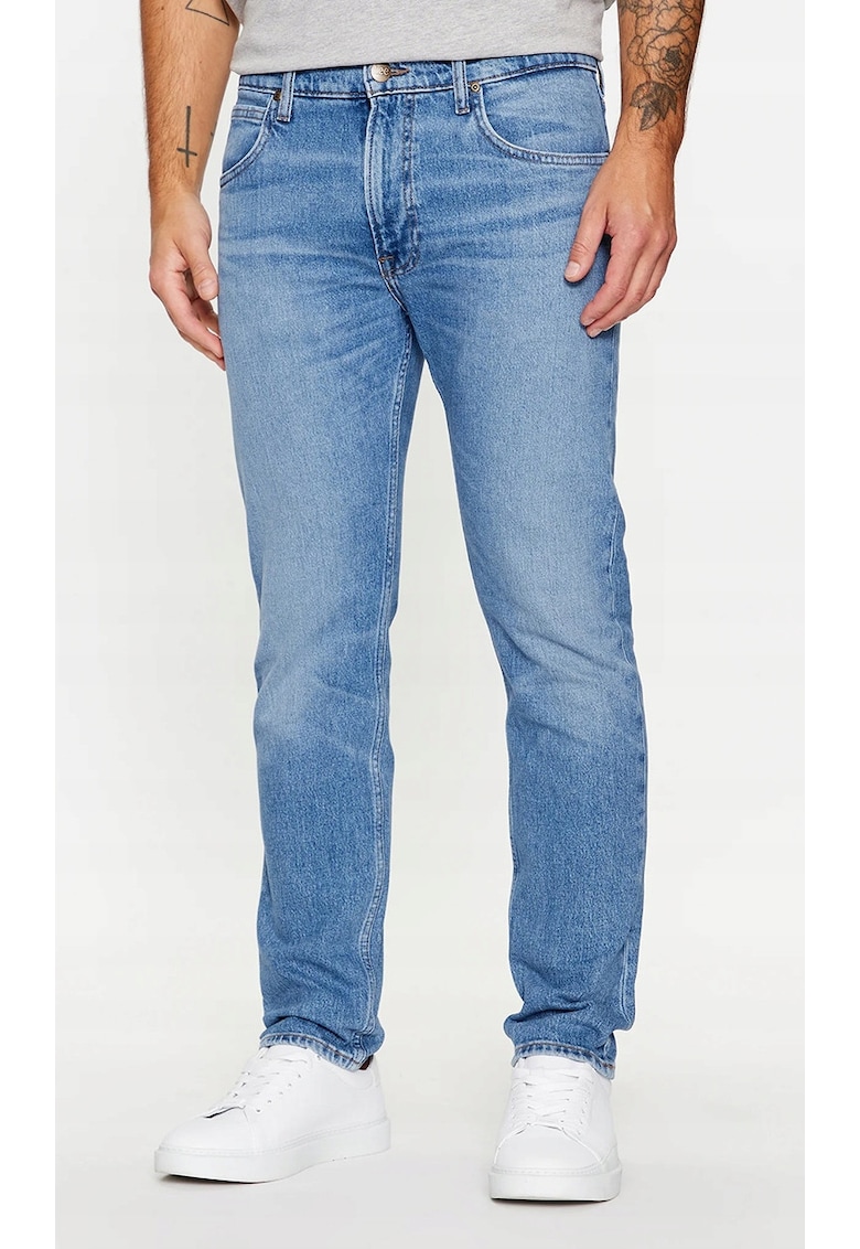 Blugi barbati Rider Slim - albastru - din material reciclat - cu elasticitate minima - set de pantaloni