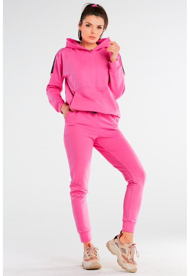 Pantaloni lejeri - din bumbac - cu talie medie