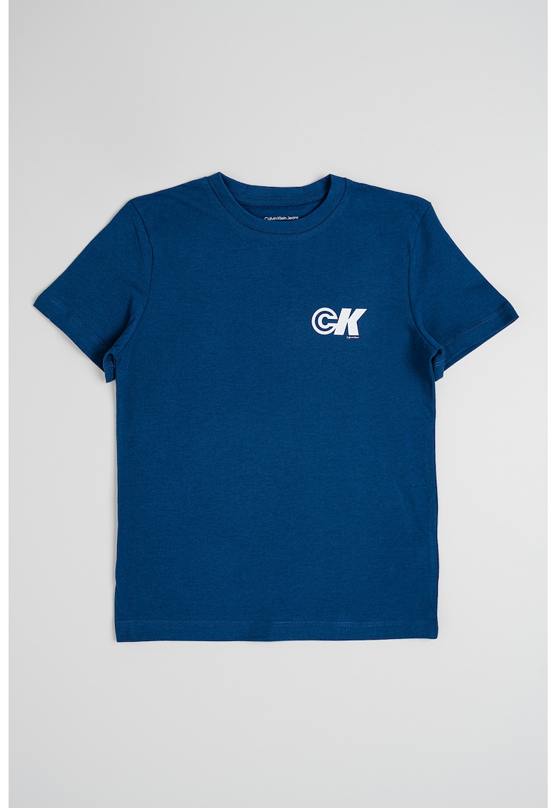 Tricou regular fit cu logo - Albastru inchis