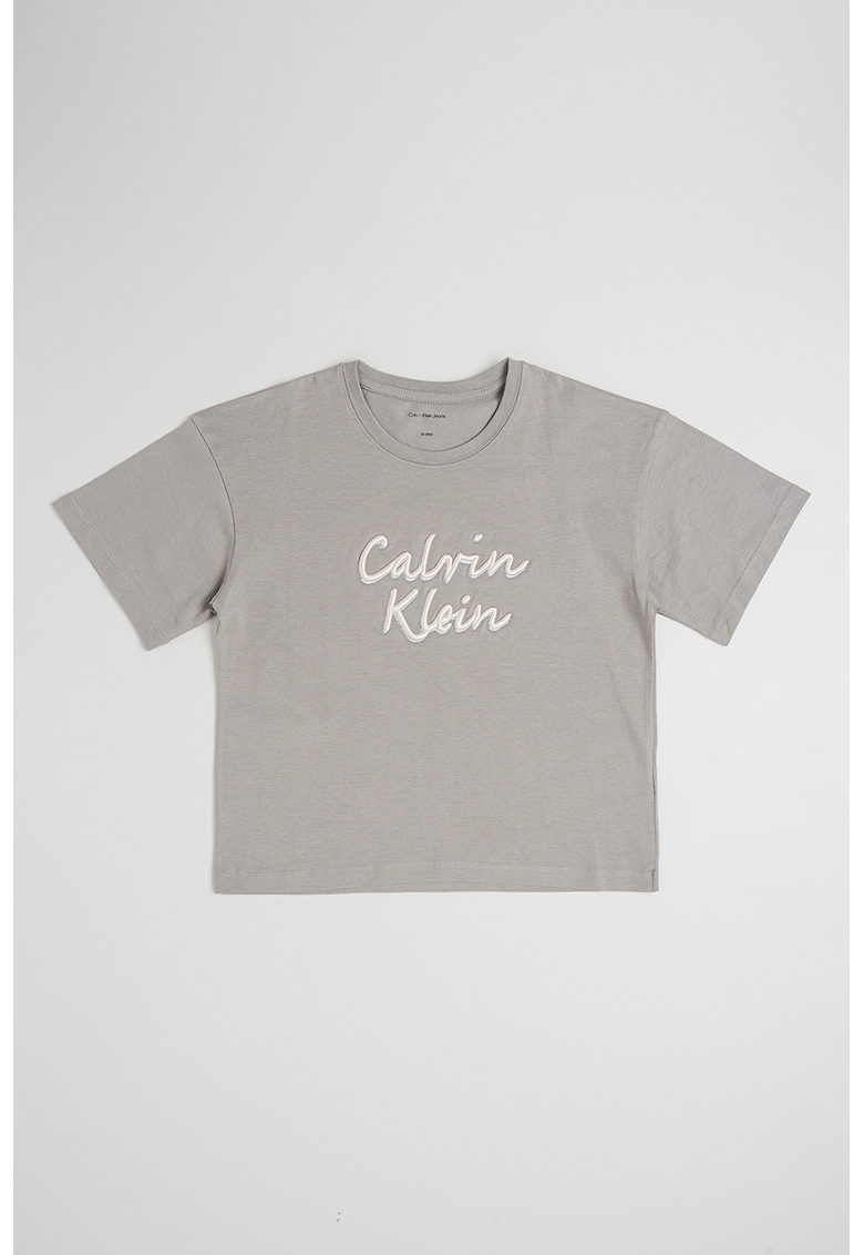 Tricou la baza gatului si logo - Maro taupe
