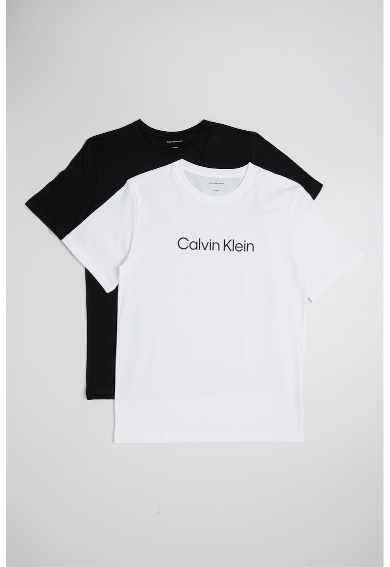 Set de tricouri cu logo - 2 piese - Negru/Alb optic