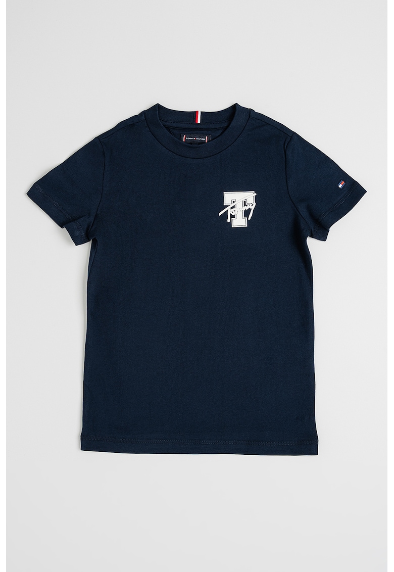 Tricou de bumbac cu logo pe piept