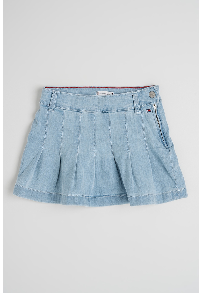 Fusta mini de denim cu pliuri Fusta mini de denim cu pliuri