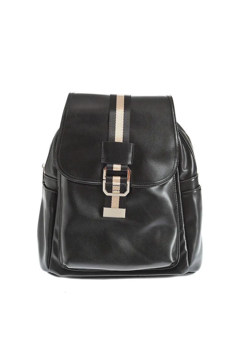 Rucsac negru din piele ecologica cu buzunare multiple