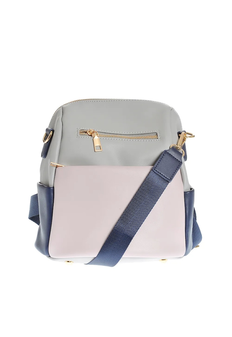 Rucsac din piele ecologica cu buzunar roz -  Paris