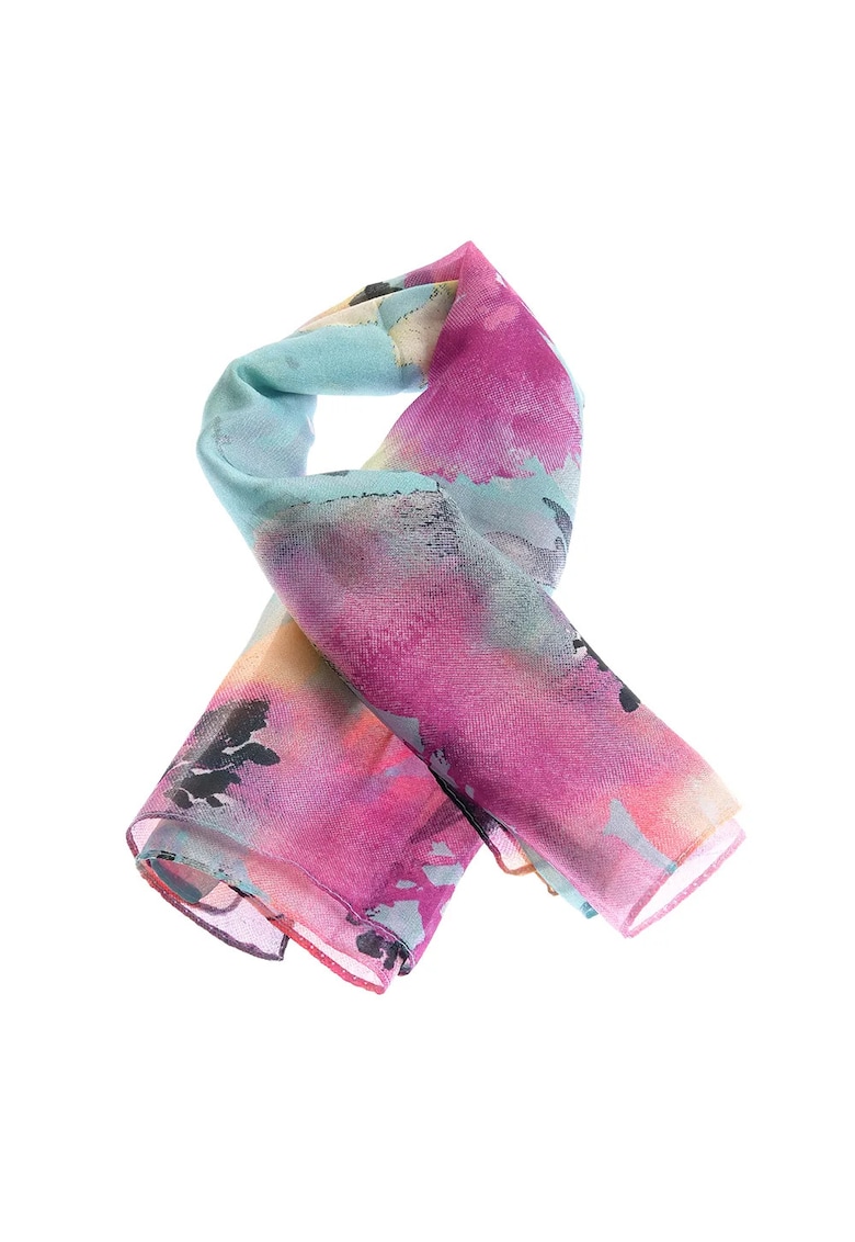 Esarfa din matase cu imprimeu floral 50 x 50 cm Esarfa din matase cu imprimeu floral 50 x 50 cm