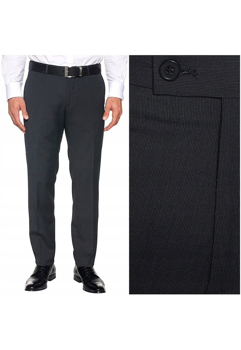 Pantaloni Din Material -  Pantaloni De Costum Noi - Croi: Regular Fit - Stil: Drept - Tip De Pantaloni: Skinny - Compozitie Material: 70% Poliester - 30% Viscoza - 31/34 - Negru