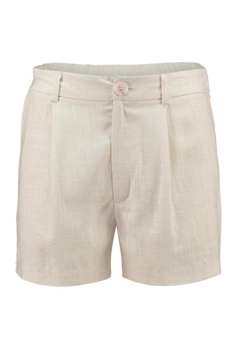 Pantaloni scurti din amestec de in - Bej deschis