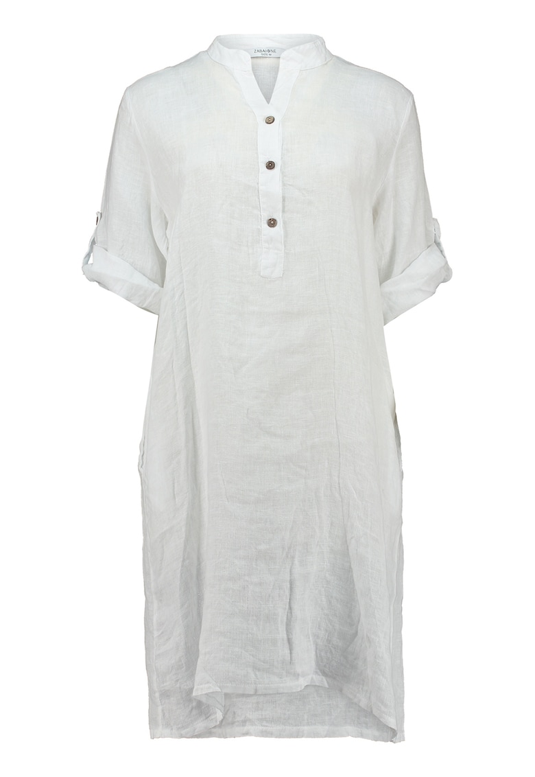 Rochie dreapta din in cu decolteu tunica