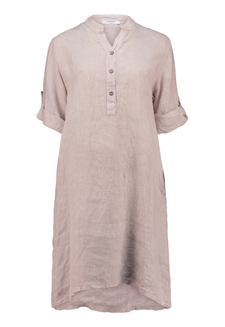 Rochie dreapta din in cu decolteu tunica