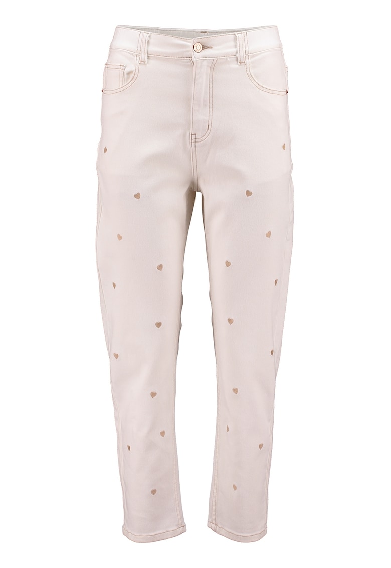 Blugi mom-fit cu model inimi