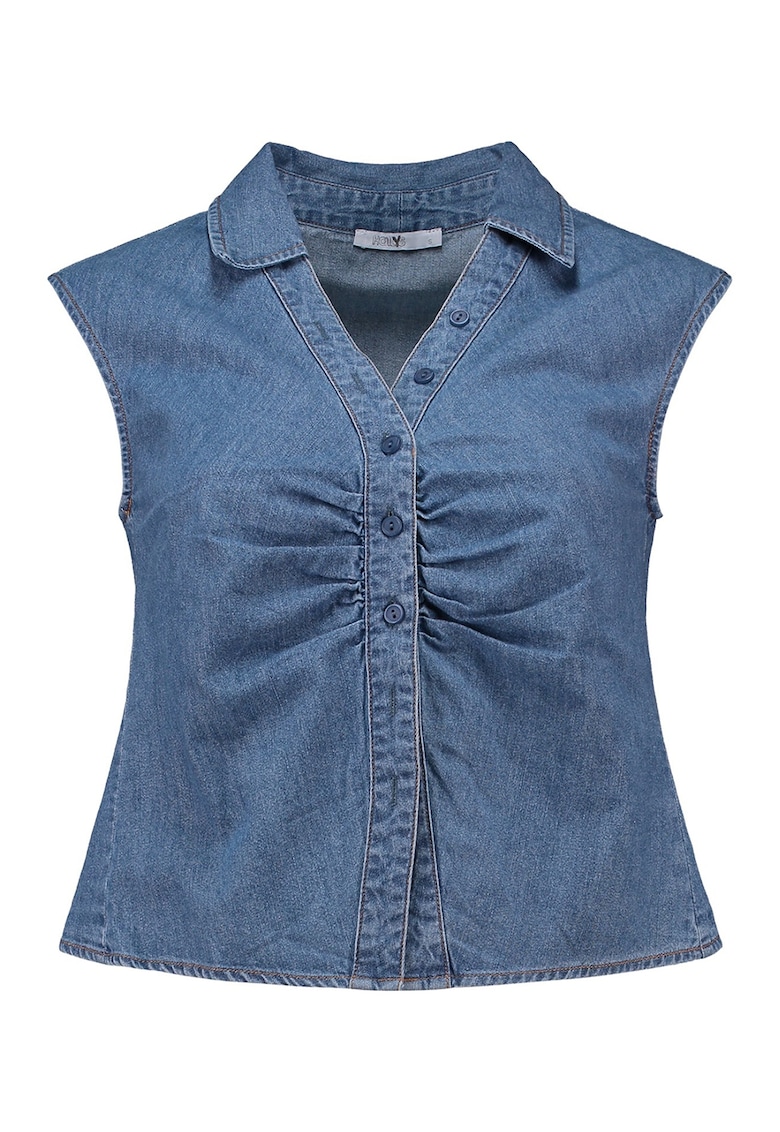 Bluza din denim cu decolteu in V - fara maneci