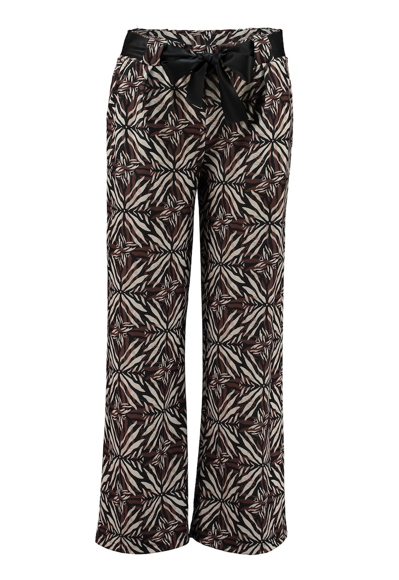 Pantaloni regular-fit cu imprimeu floral - Bej/Maro inchis