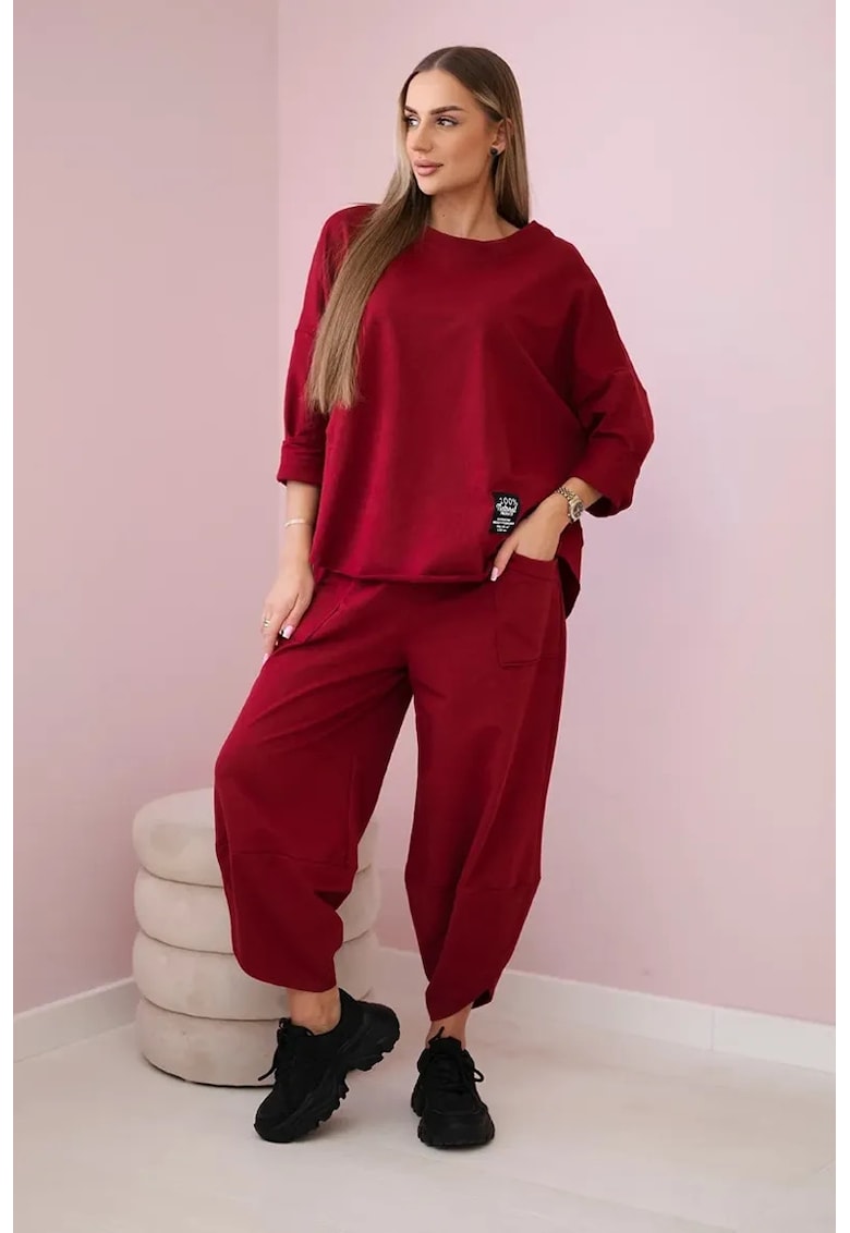 Set de hanorac si pantaloni cu croiala ampla -