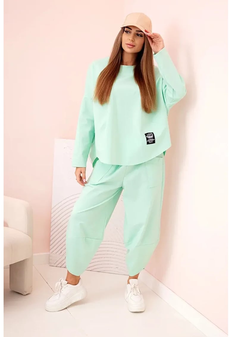 Set hanorac si pantaloni de trening cu talie elastica -