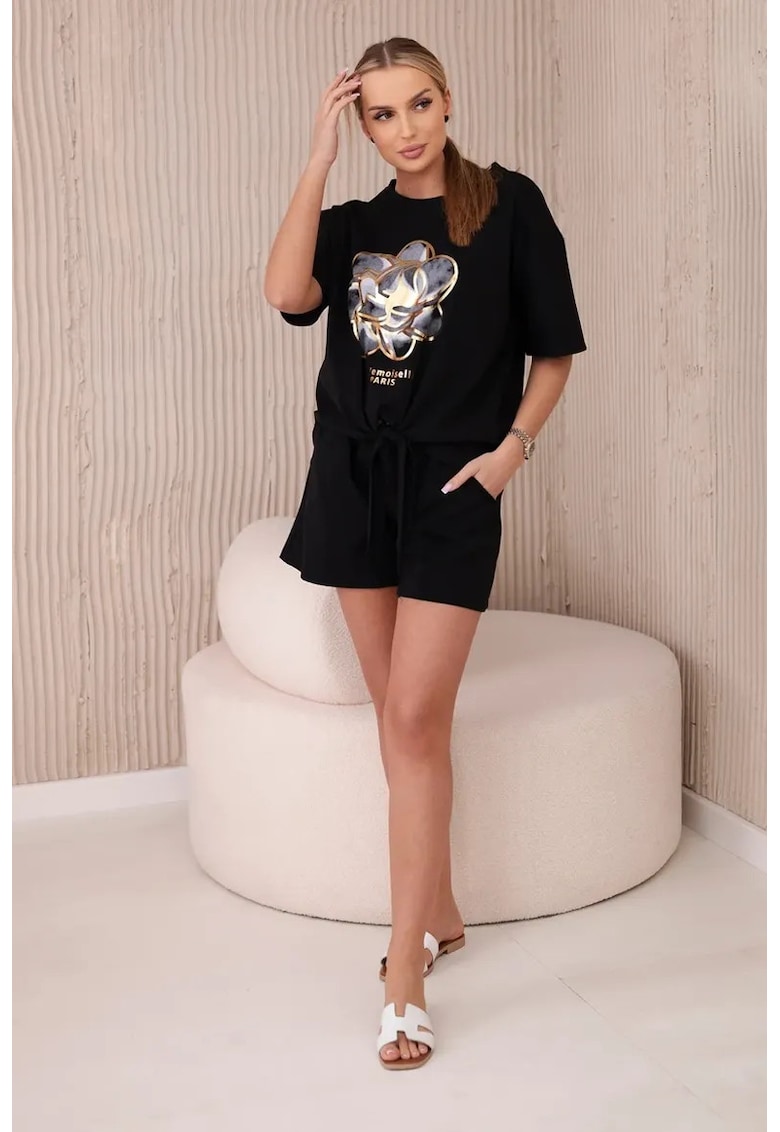 Komplet z nadrukiem new punto bluzka i spodenki 29117