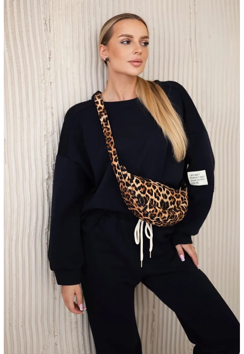 Set de bluza si pantaloni cu snur -