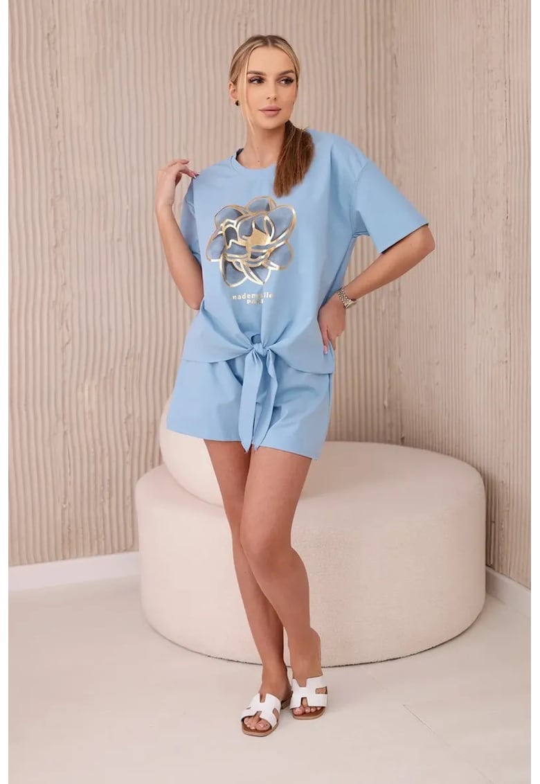 Komplet z nadrukiem new punto bluzka i spodenki 29117