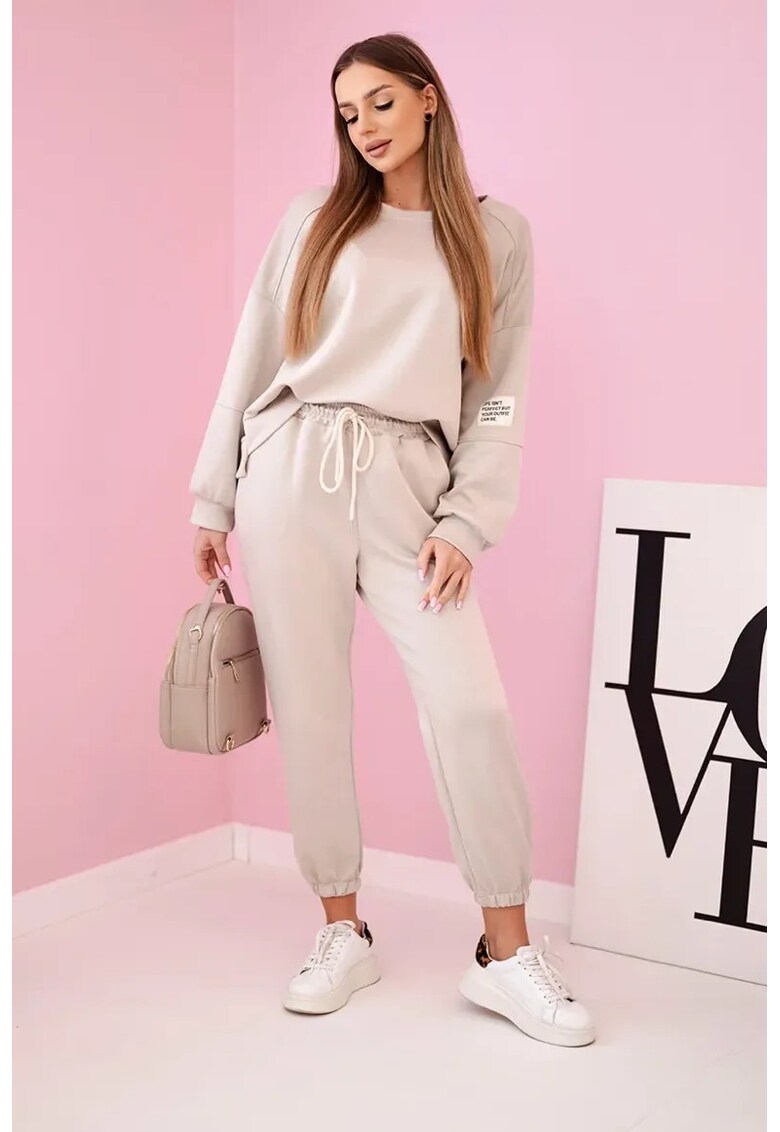 Set de bluza si pantaloni cu snur -