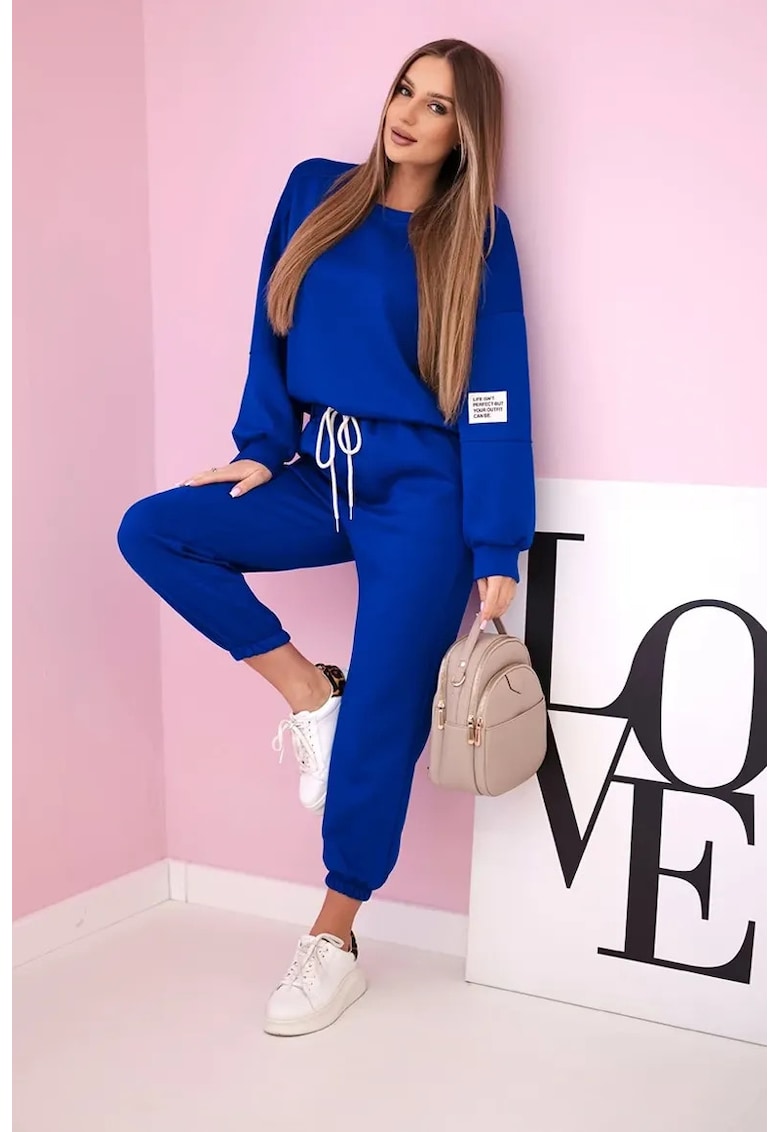 Set de bluza si pantaloni cu snur -