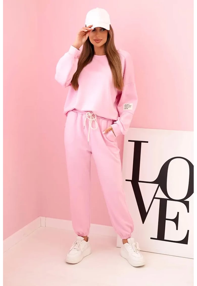 Set de bluza si pantaloni cu snur -