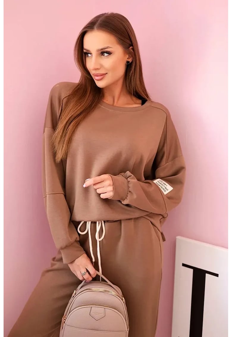Set de bluza si pantaloni cu snur -