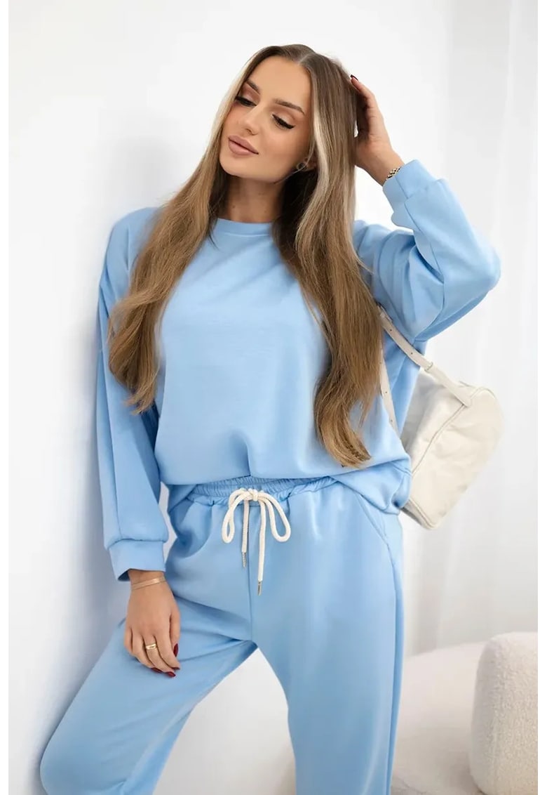 Set de bluza si pantaloni cu snur -