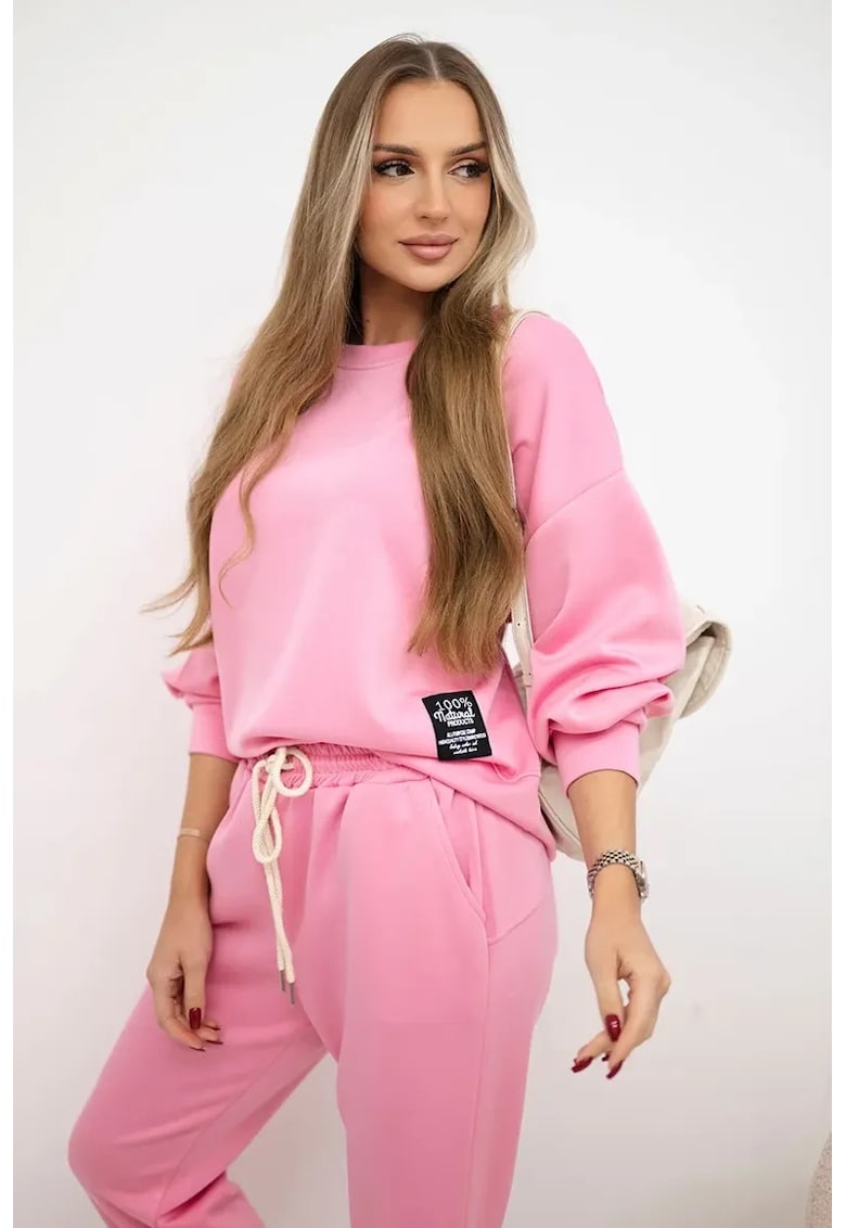 Set de bluza si pantaloni cu snur -