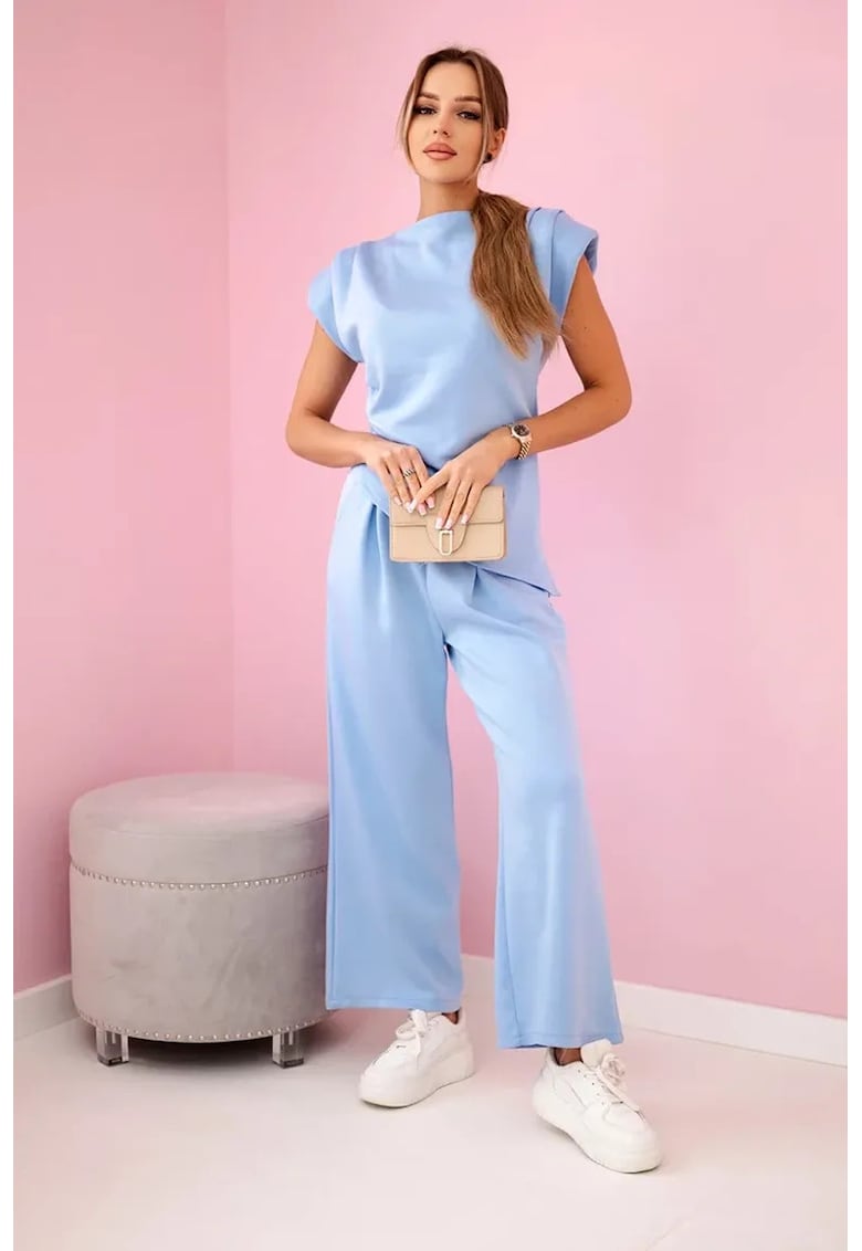 Set de bluza asimetrica si pantaloni -