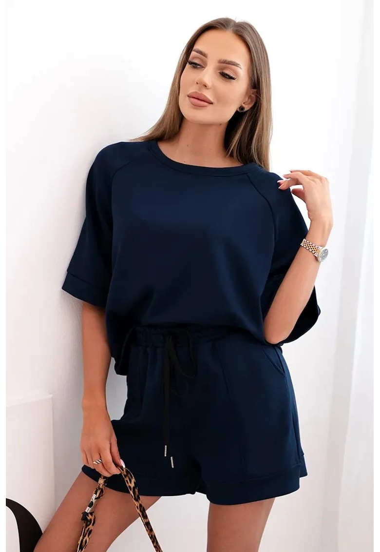 Set de bluza cu maneci scurte si pantaloni scurti -