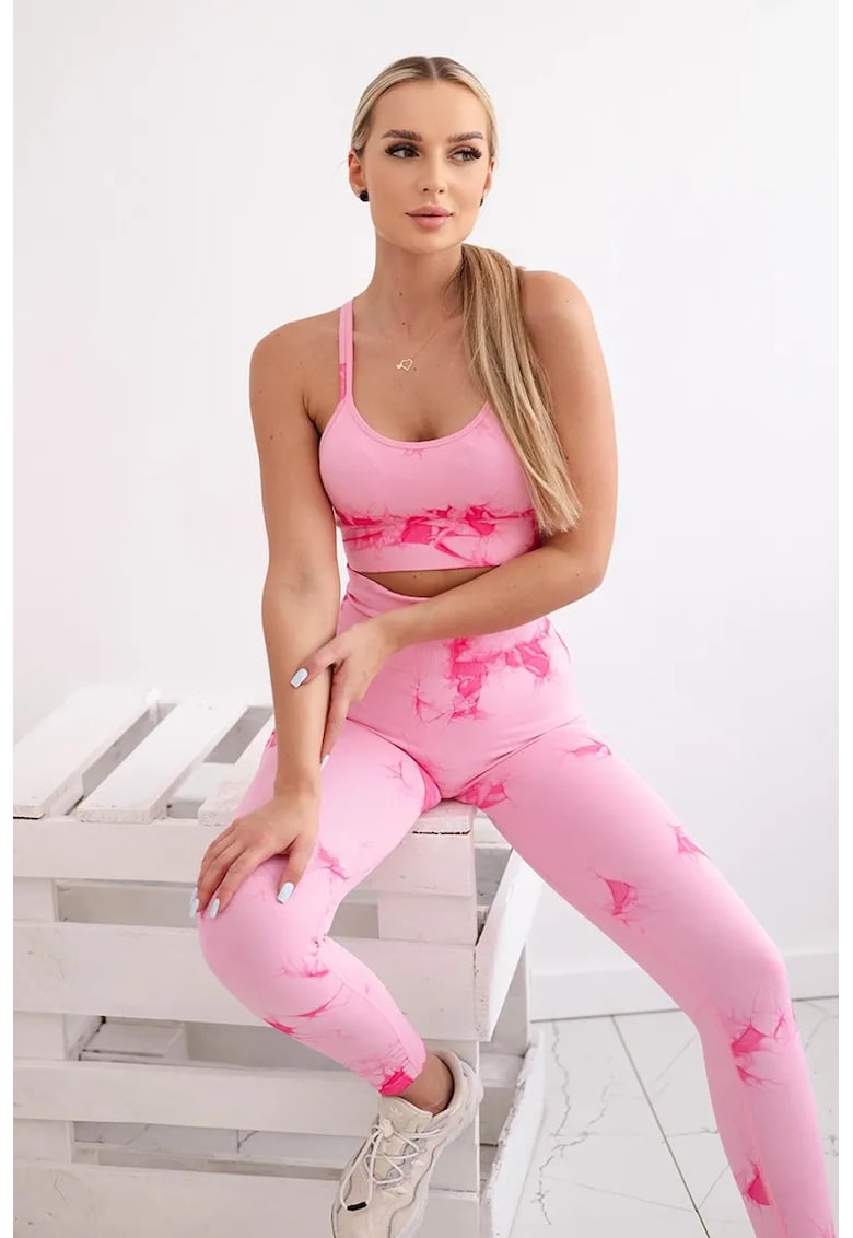 Set fitness cu bustiera si colanti cu talie inalta - Set fitness cu bustiera si colanti cu talie inalta -