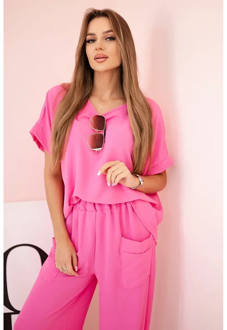 Set de bluza si pantaloni cu buzunare -